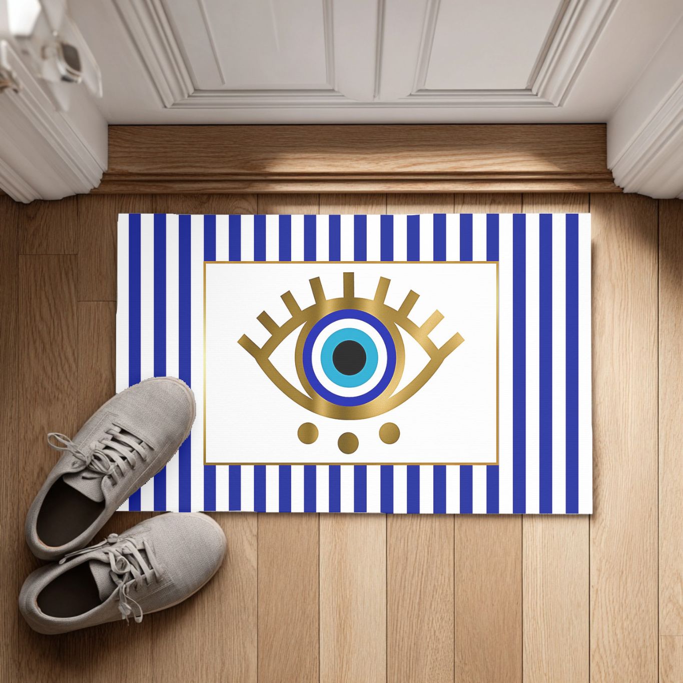 Striped Evil Eye Doormat