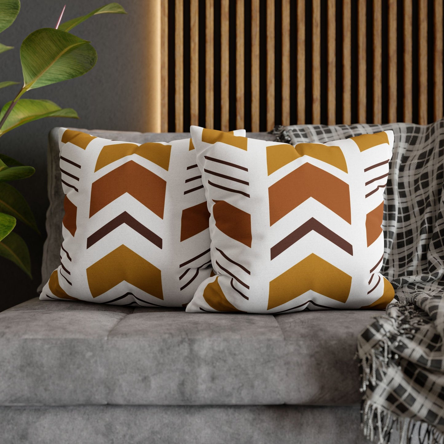 African Geometric Throw Pillow-White