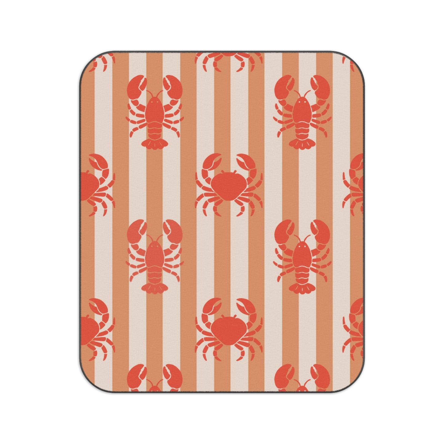 Nautical Coastal Striped Lobster Picnic Blanket