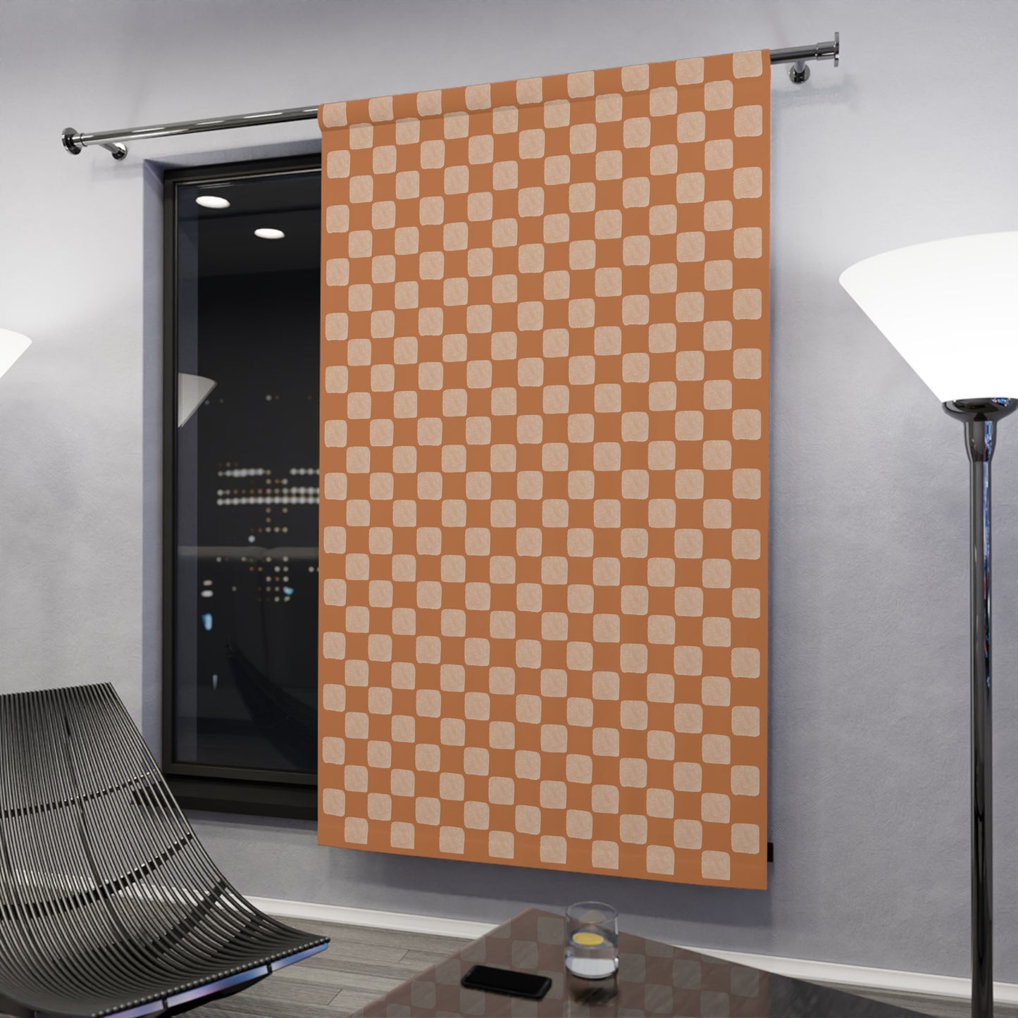Retro Checkered Window Curtains