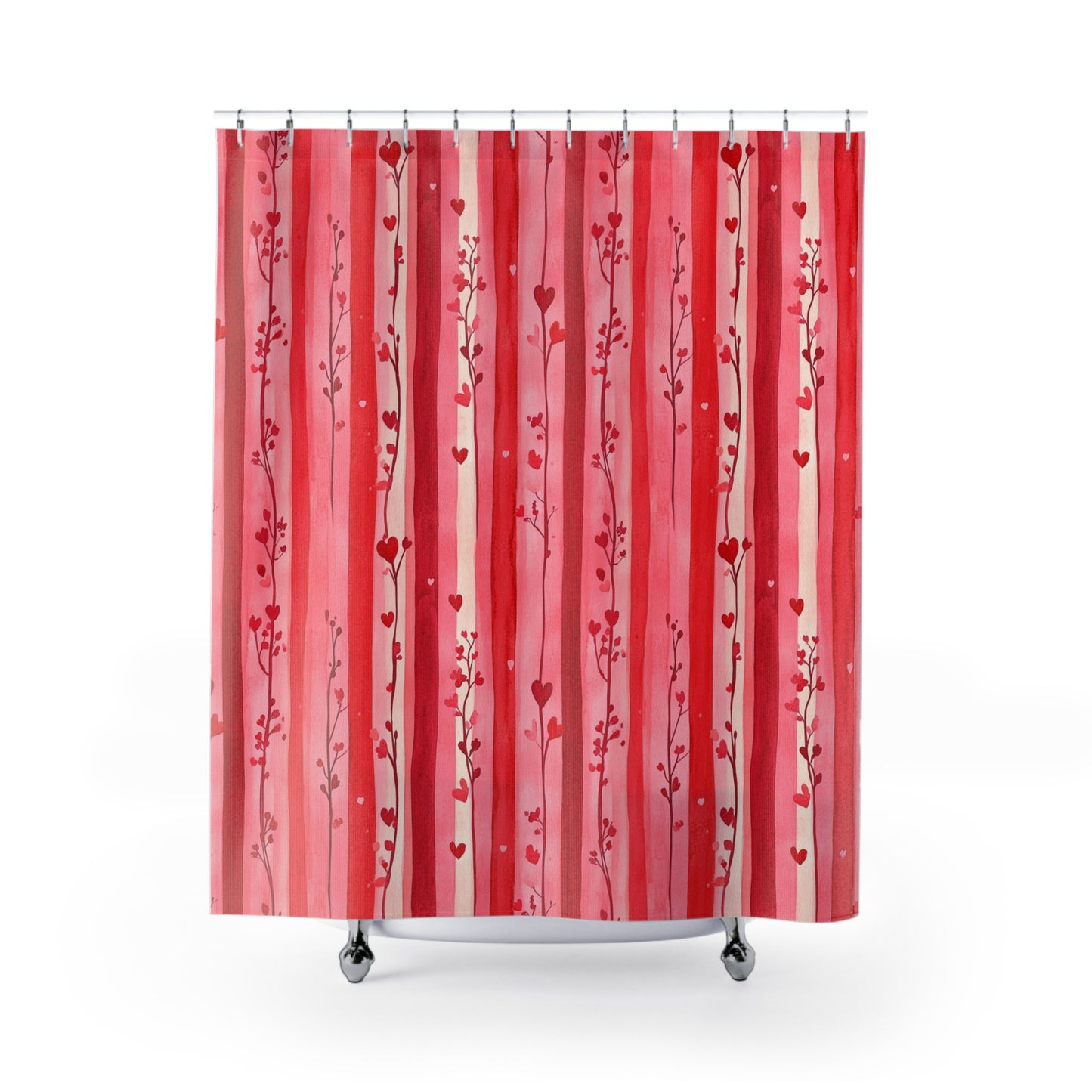 Pink Striped Shower Curtain
