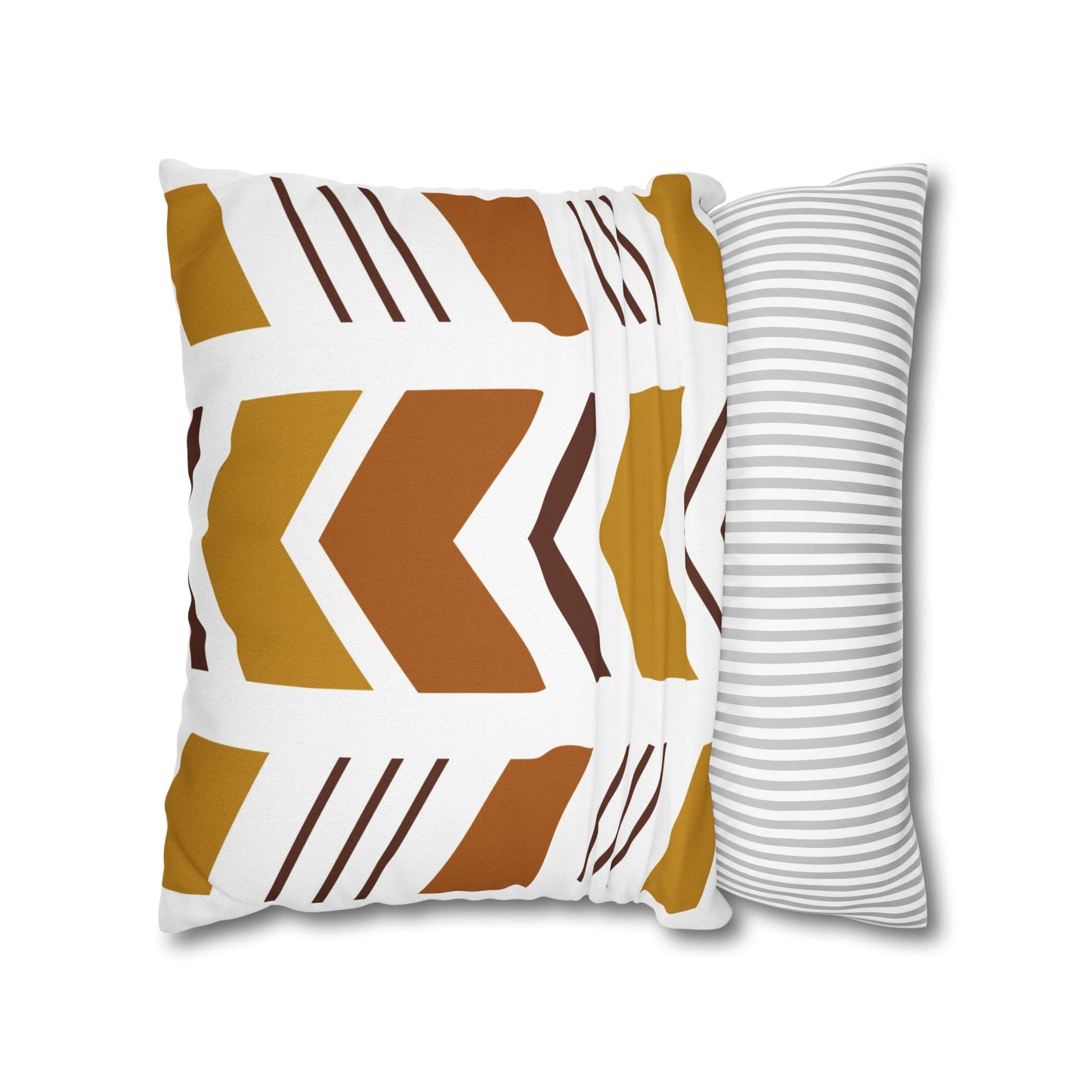 African Geometric Throw Pillow-White