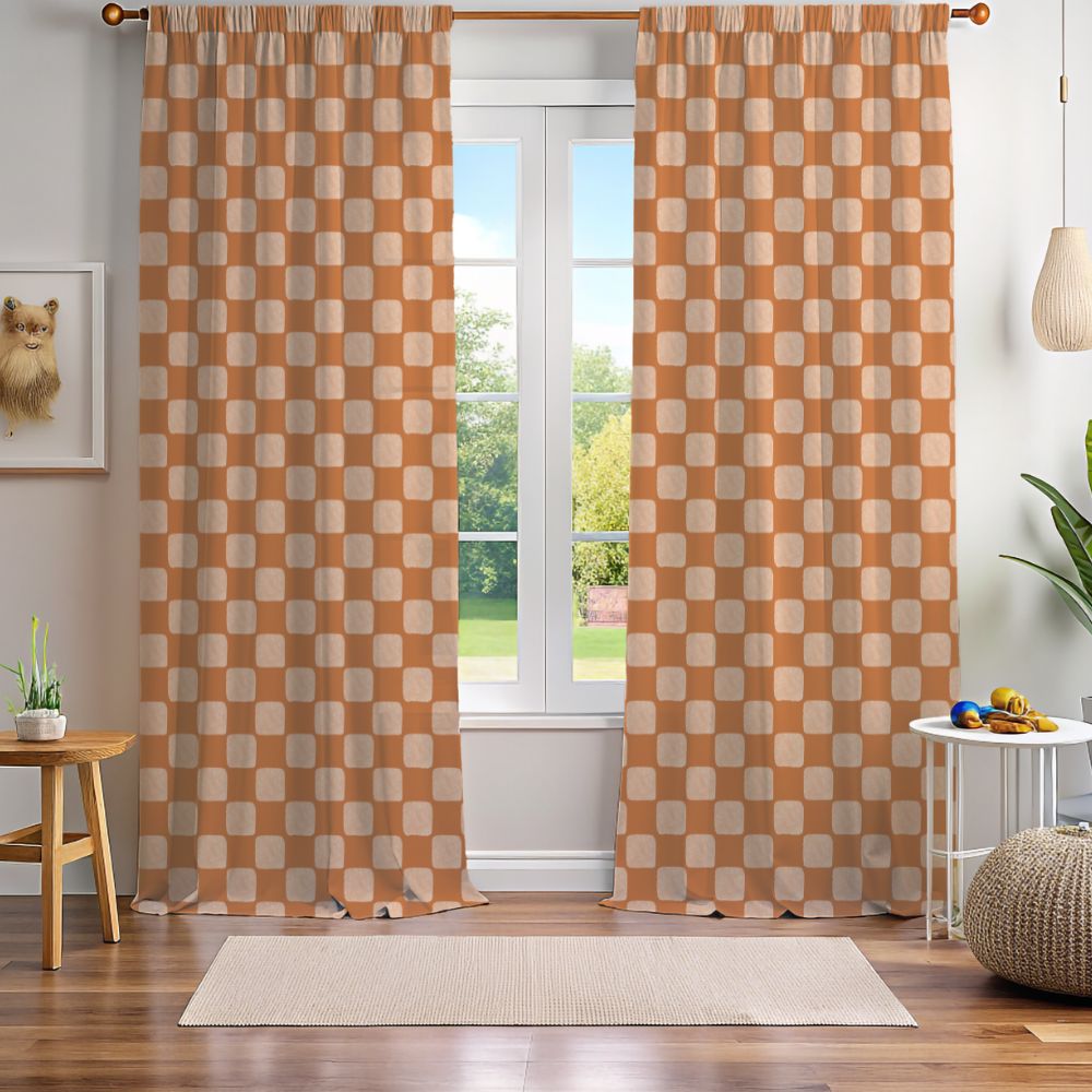 Retro Checkered Curtains