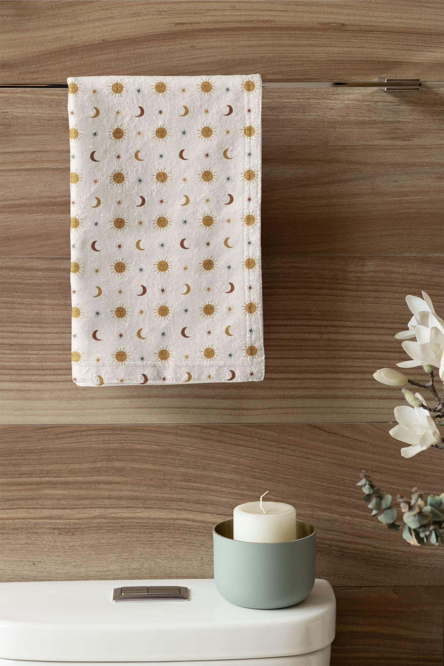Boho Sun and Moon Hand Towel