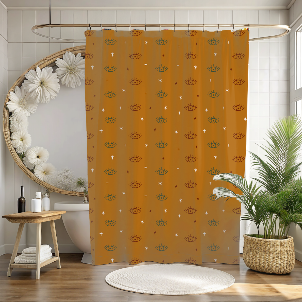 Boho Evil Eye Protection Shower Curtain