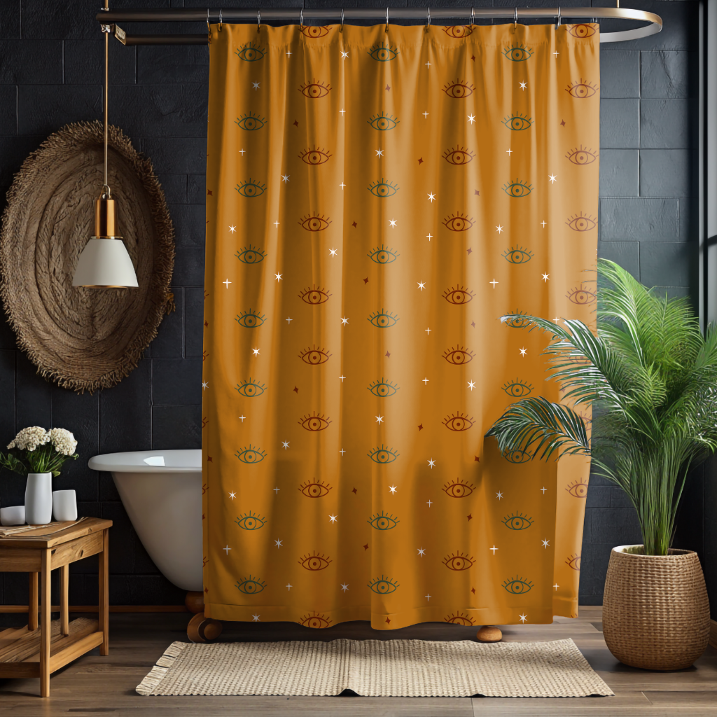 Boho Evil Eye Protection Shower Curtain