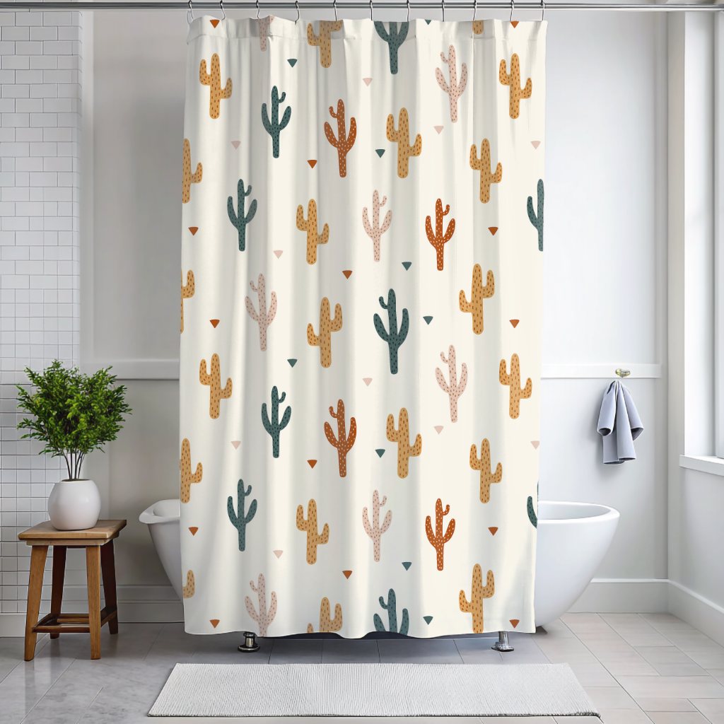 Boho Cactus Shower Curtain
