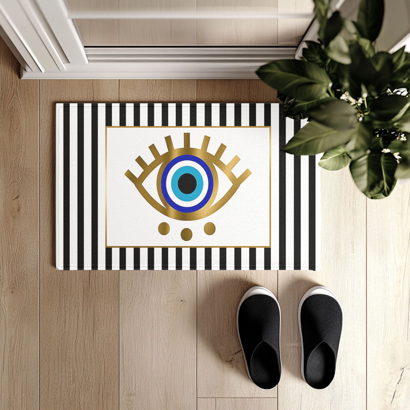Striped Evil Eye Doormat