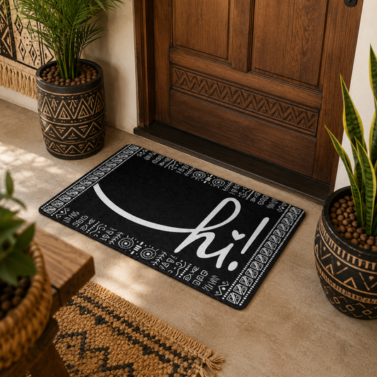 Black Afro Boho Hi Doormat