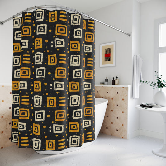 African Tribal Squares Pattern Shower Curtain