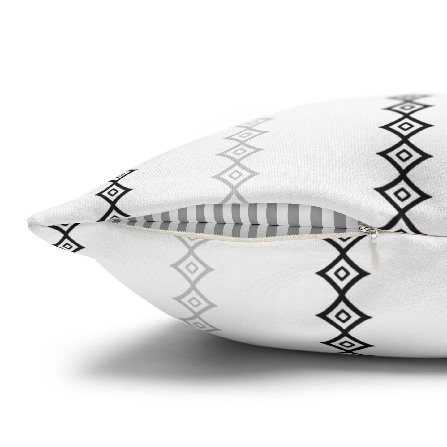 White Mudcloth Print Throw Pillow Cover