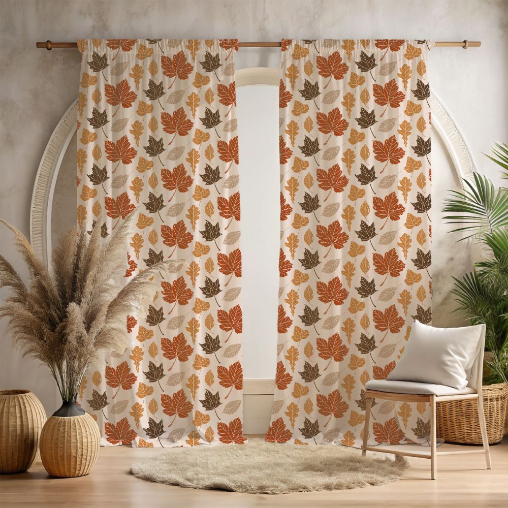 Autumn Leaves Window Curtains