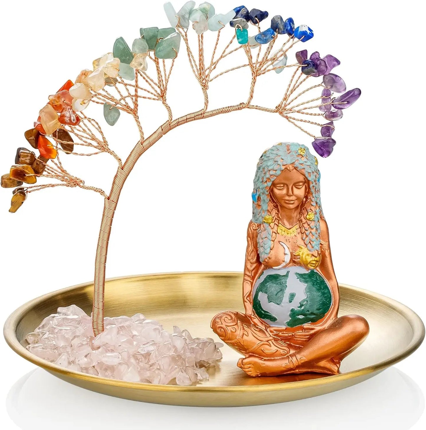 7 Chakra Healing Crystals Tree Gaia Tray - SANKTUARI DECOR