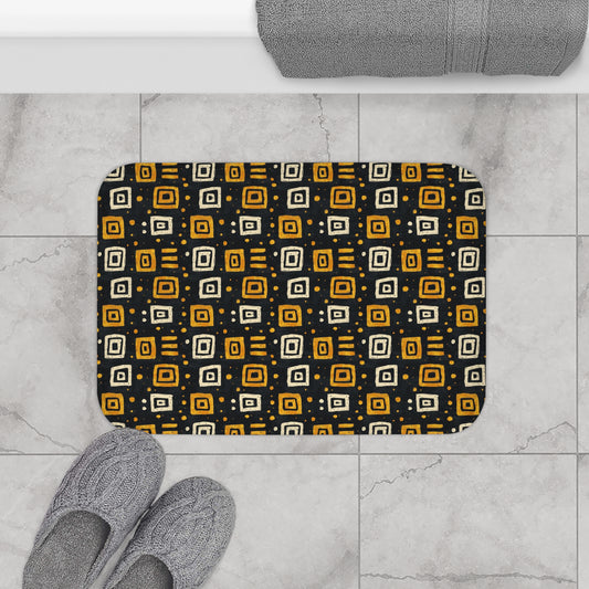 African Tribal Squares Bath Mat