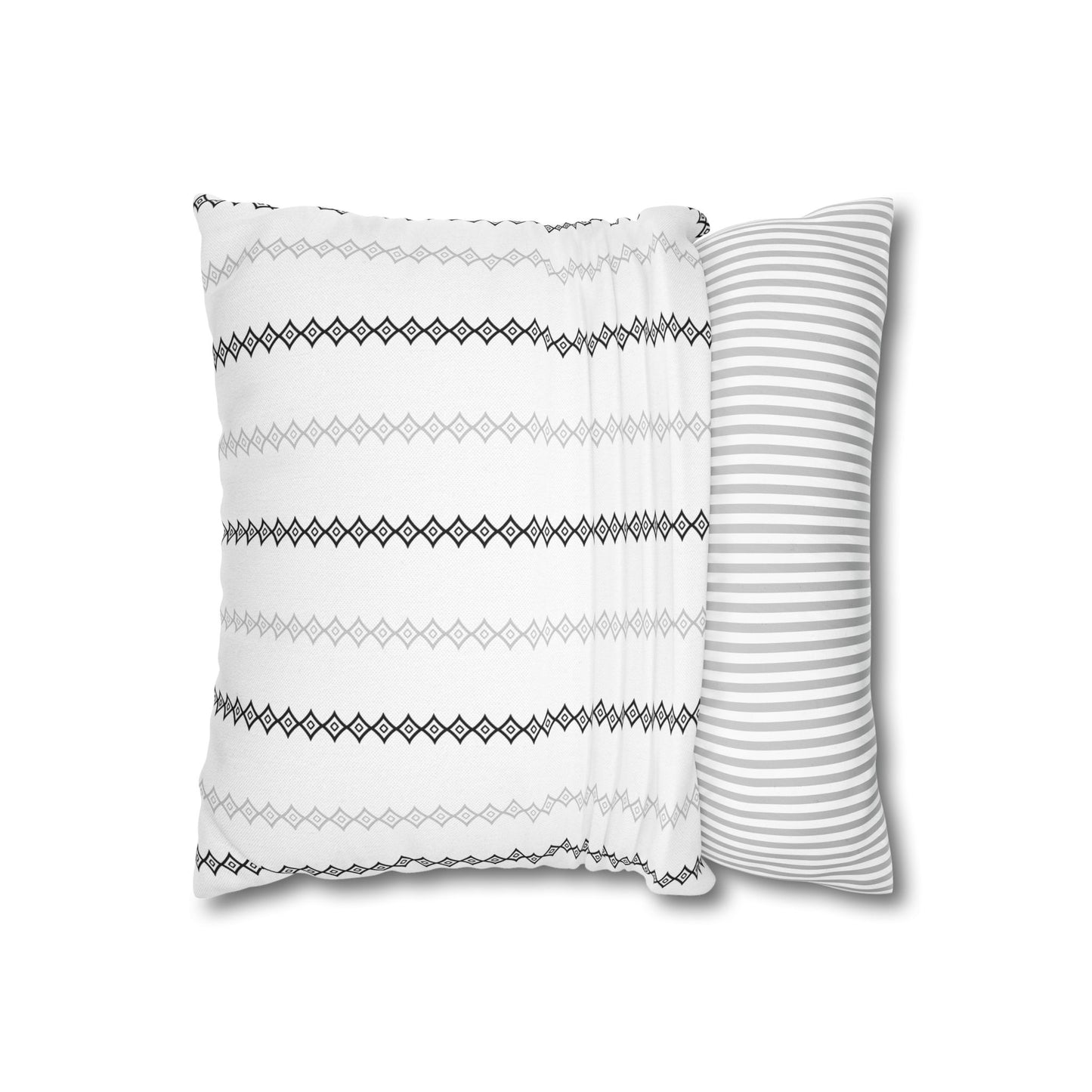 White Mudcloth Print Throw Pillow Cover