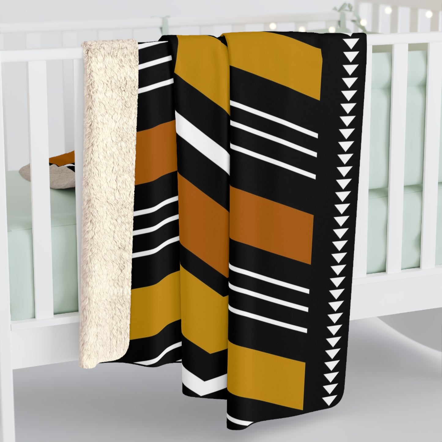 Bogolan Mudcloth Sherpa Throw