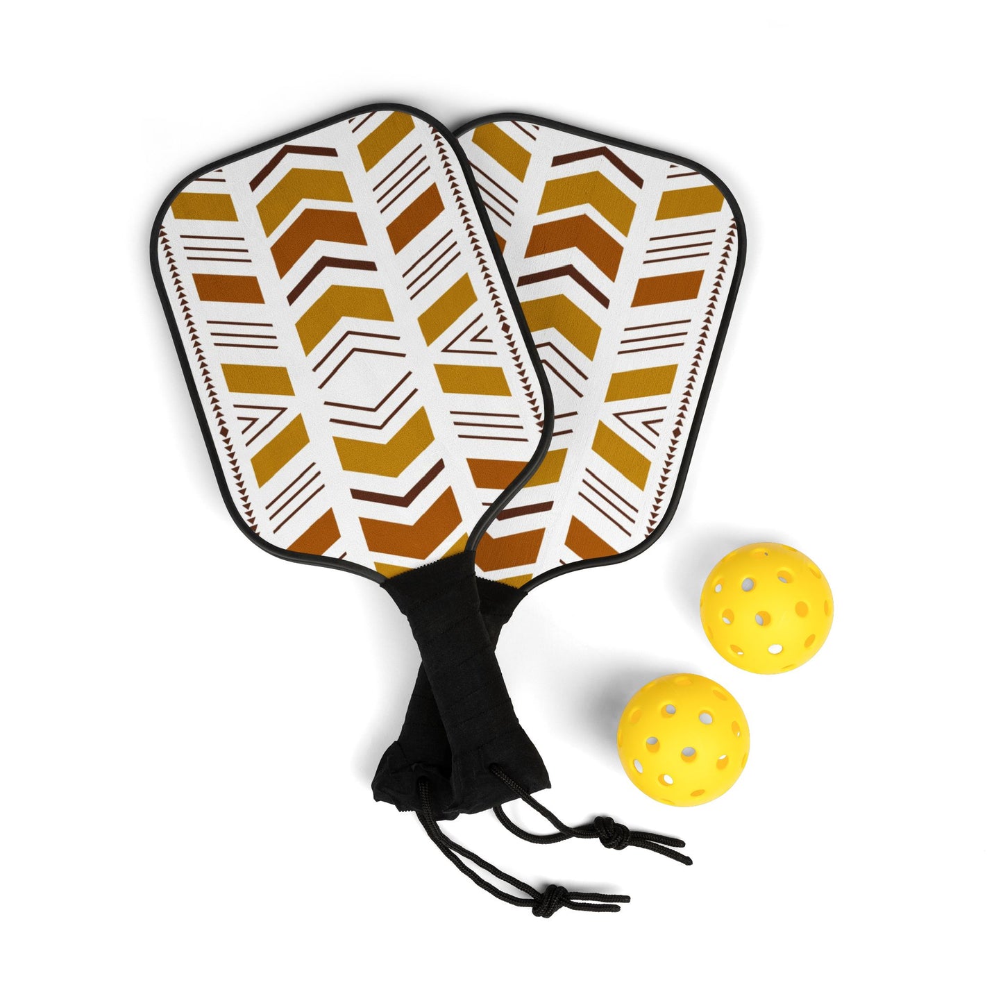 Mudcloth Print Pickleball Paddle Set