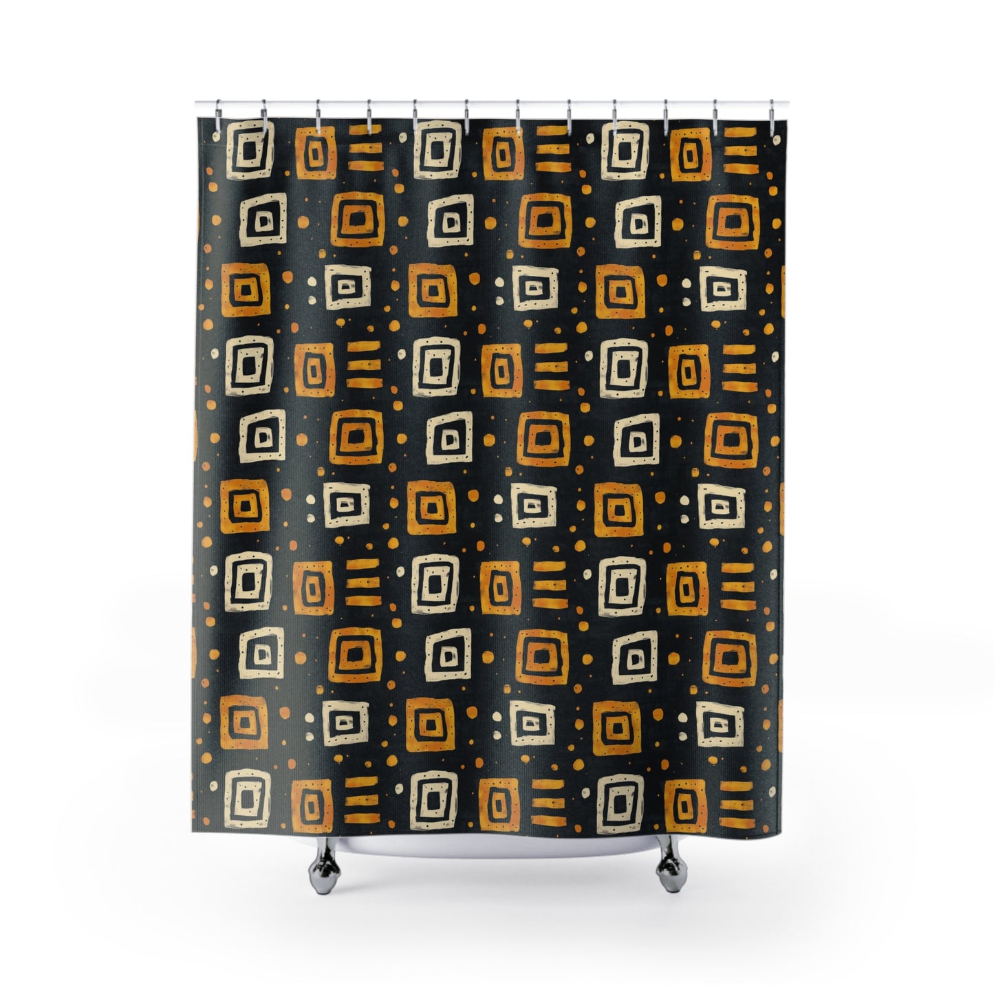 African Tribal Squares Pattern Shower Curtain
