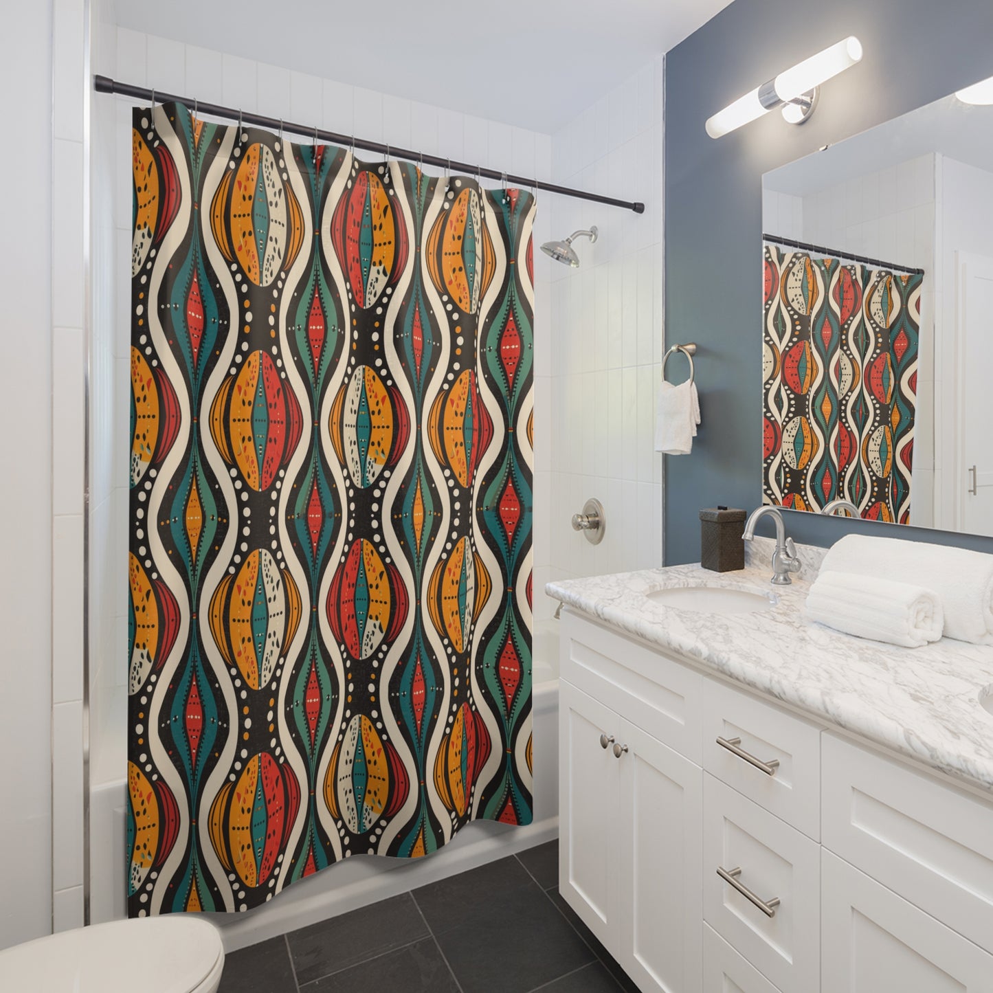 African Ankara Print Shower Curtain