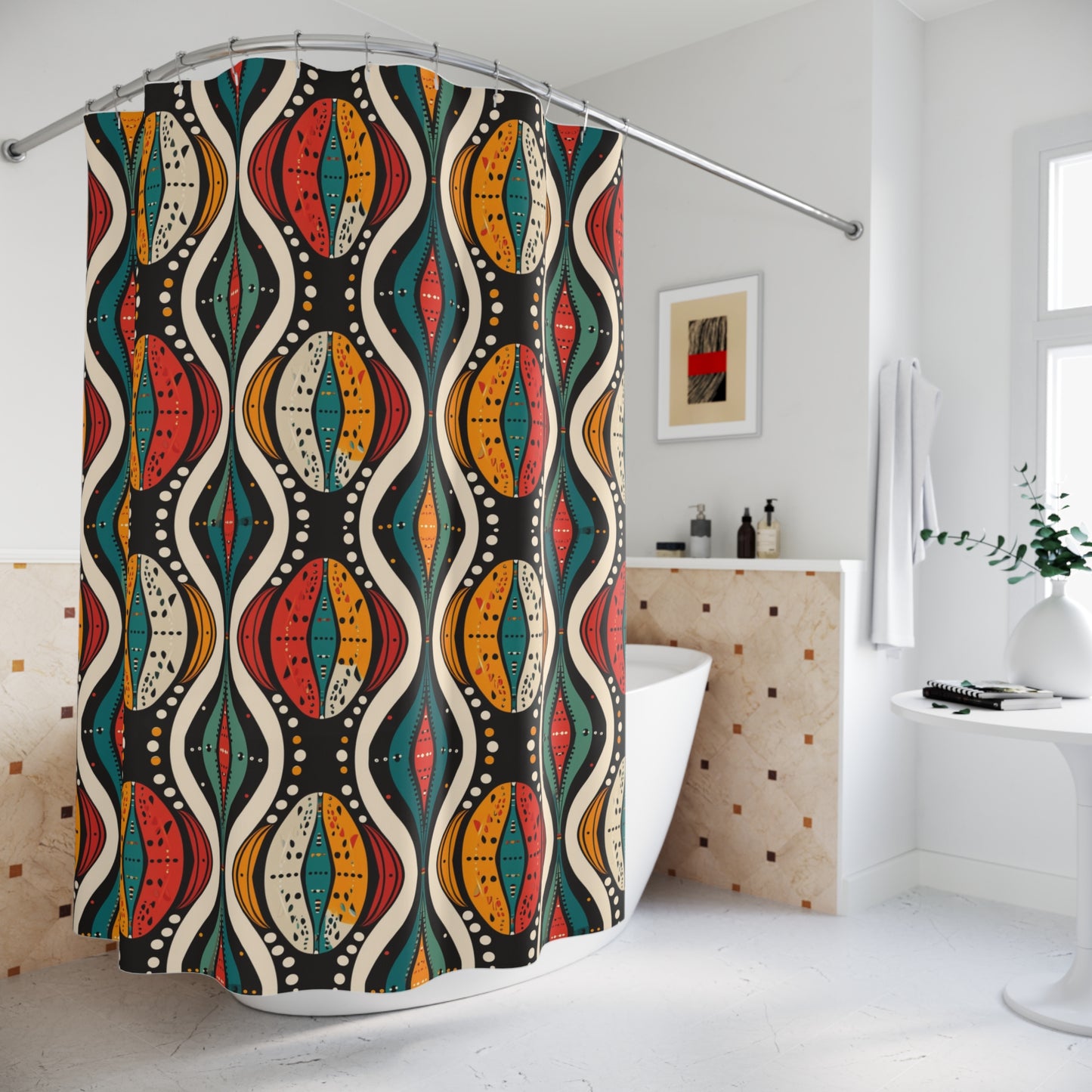 African Ankara Print Shower Curtain