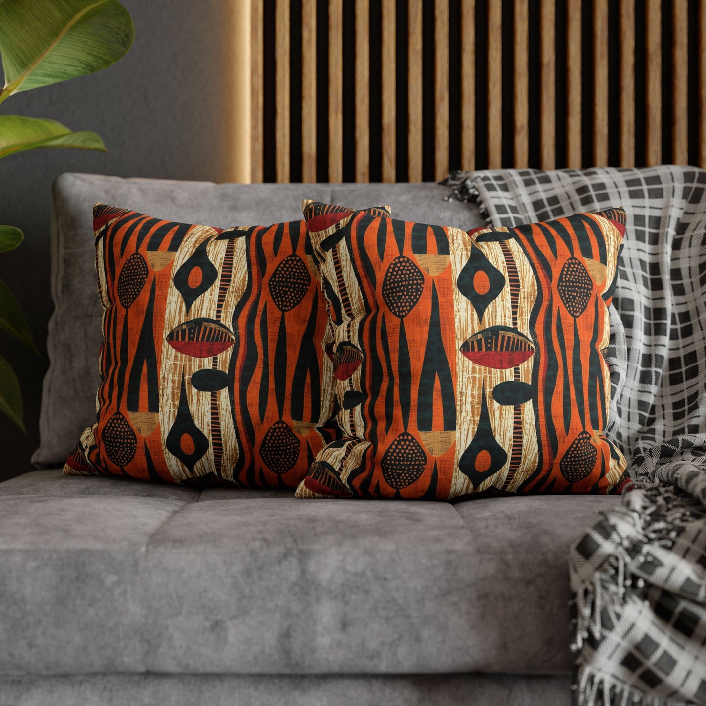 African Print Throw Pillow Cover-Sanktuari Decor