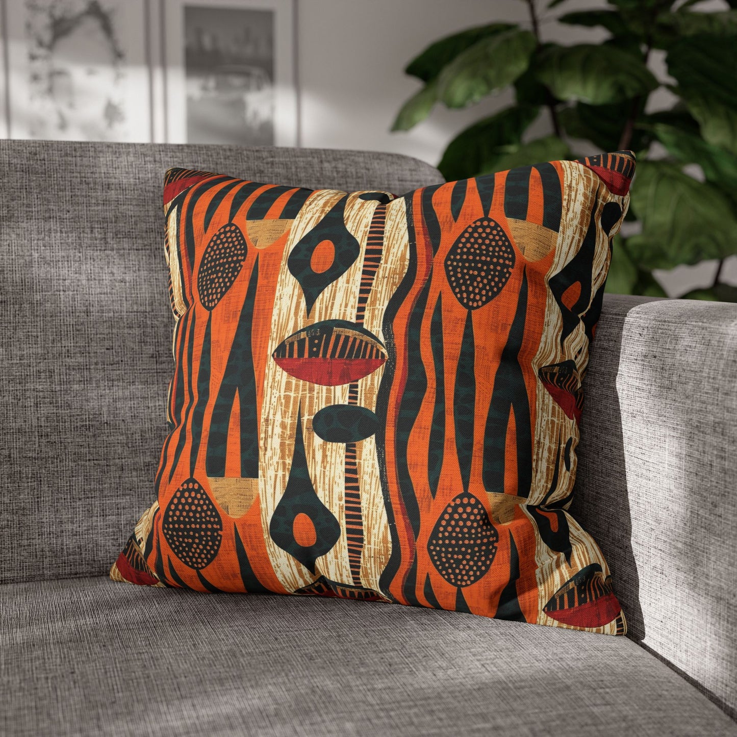 African Print Throw Pillow Cover-Sanktuari Decor