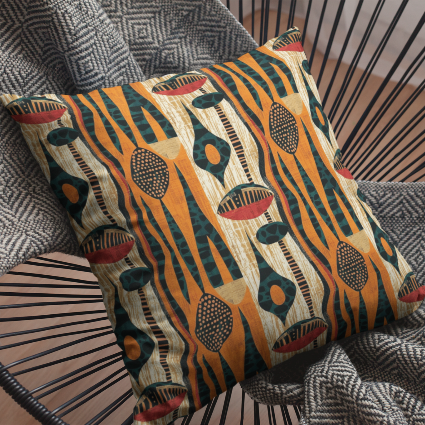 African geometric print pillow covers