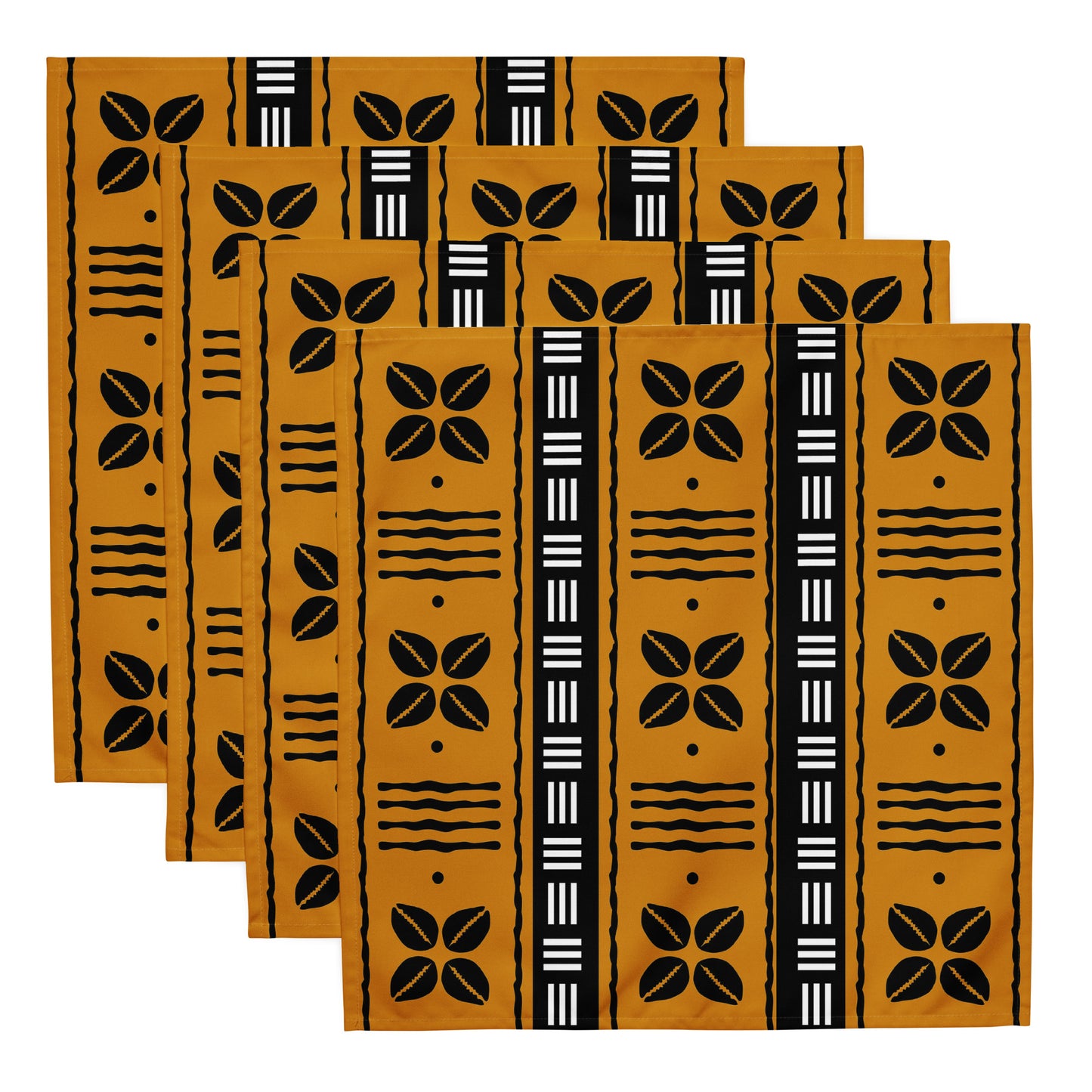 African print cloth napkins in mudcloth pattern for cultural dining table décor.