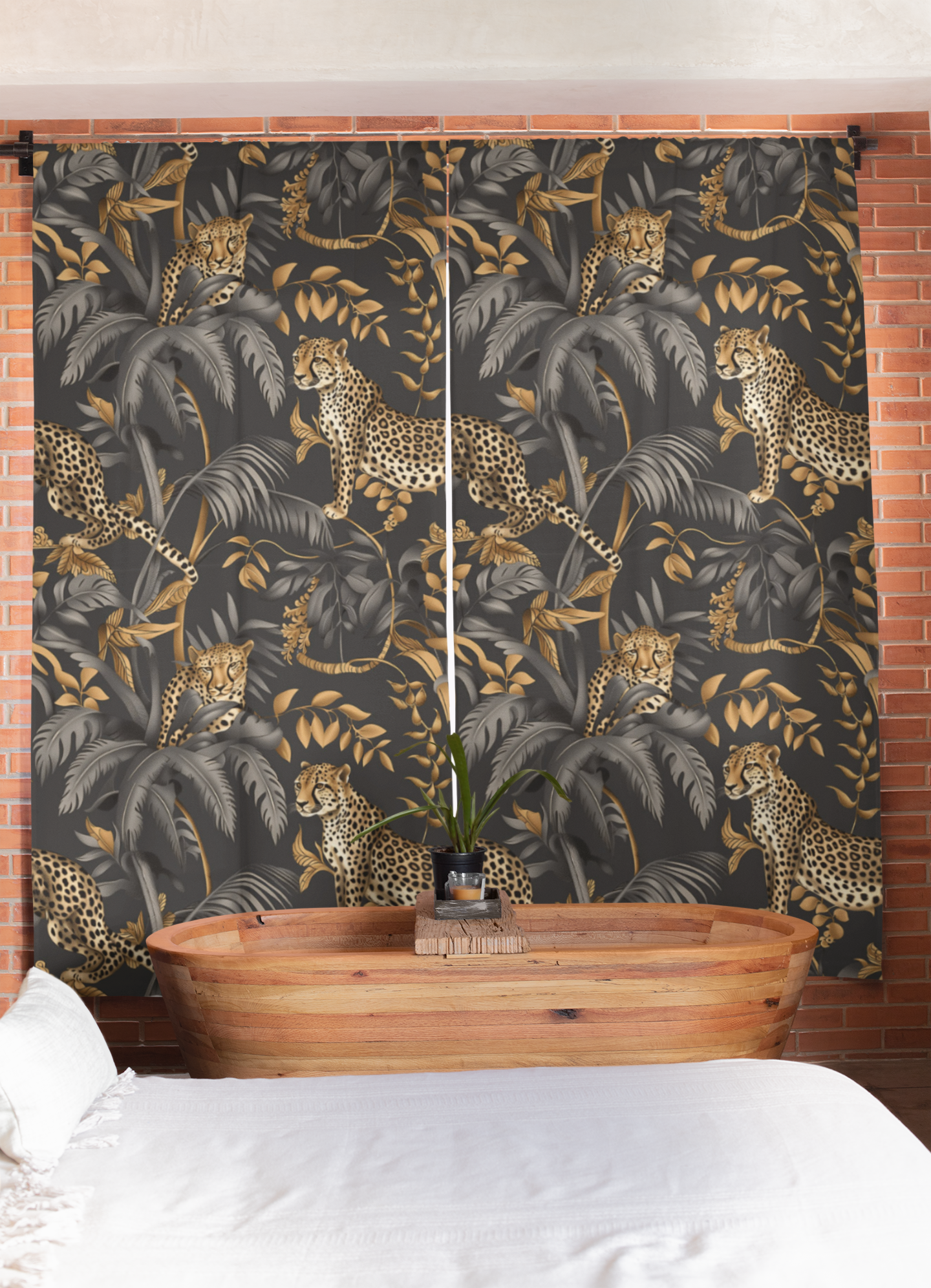 Black Cheetah Window Curtains-6