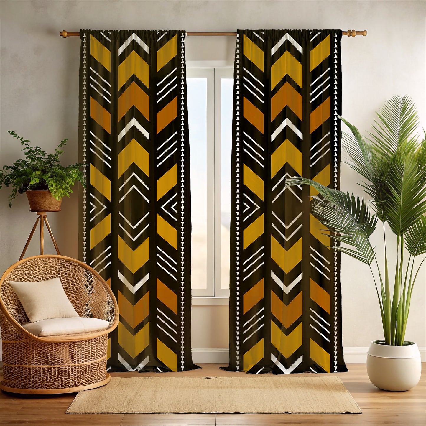 Bogolan Mudcloth Blackout Curtains