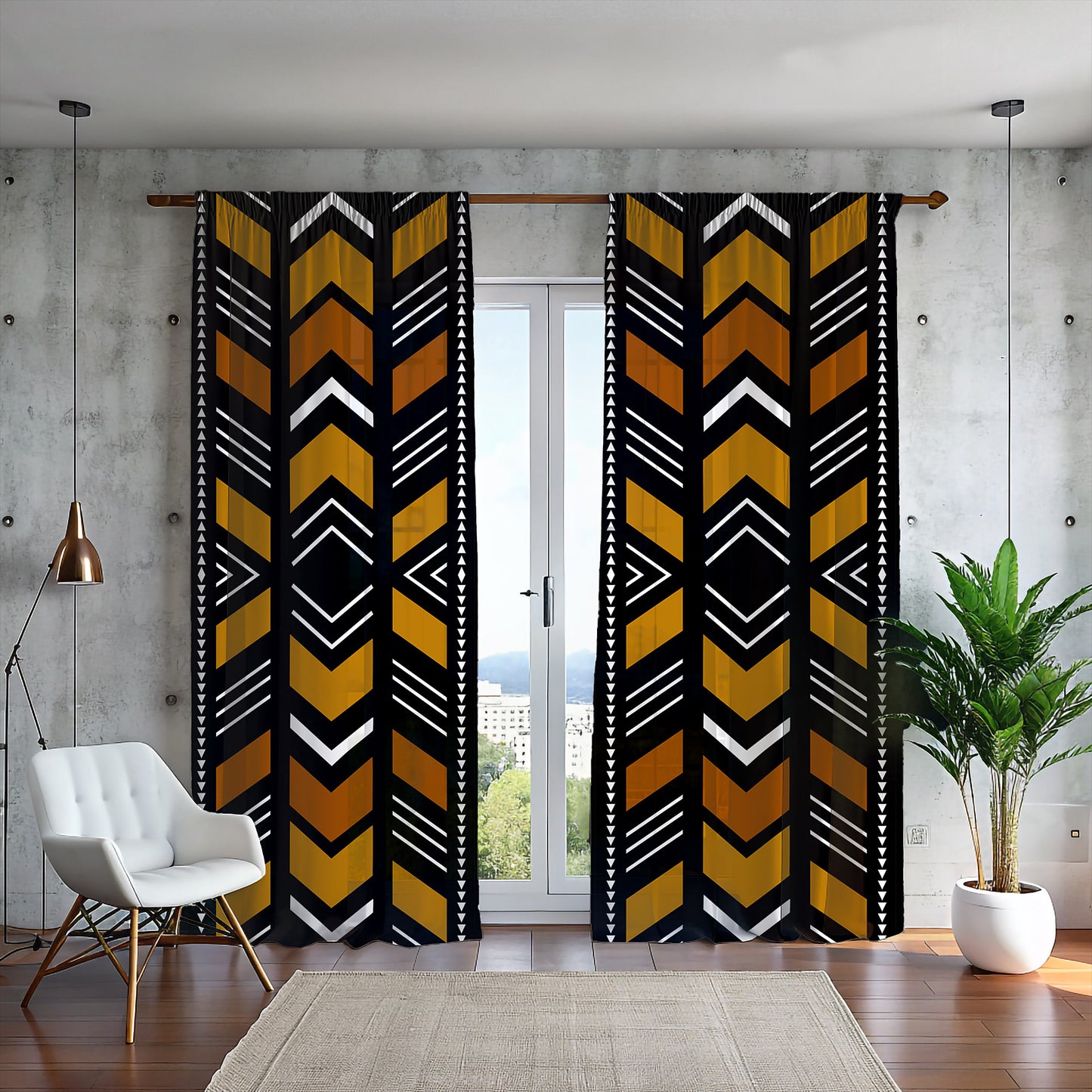 Bogolan Mudcloth Blackout Curtains