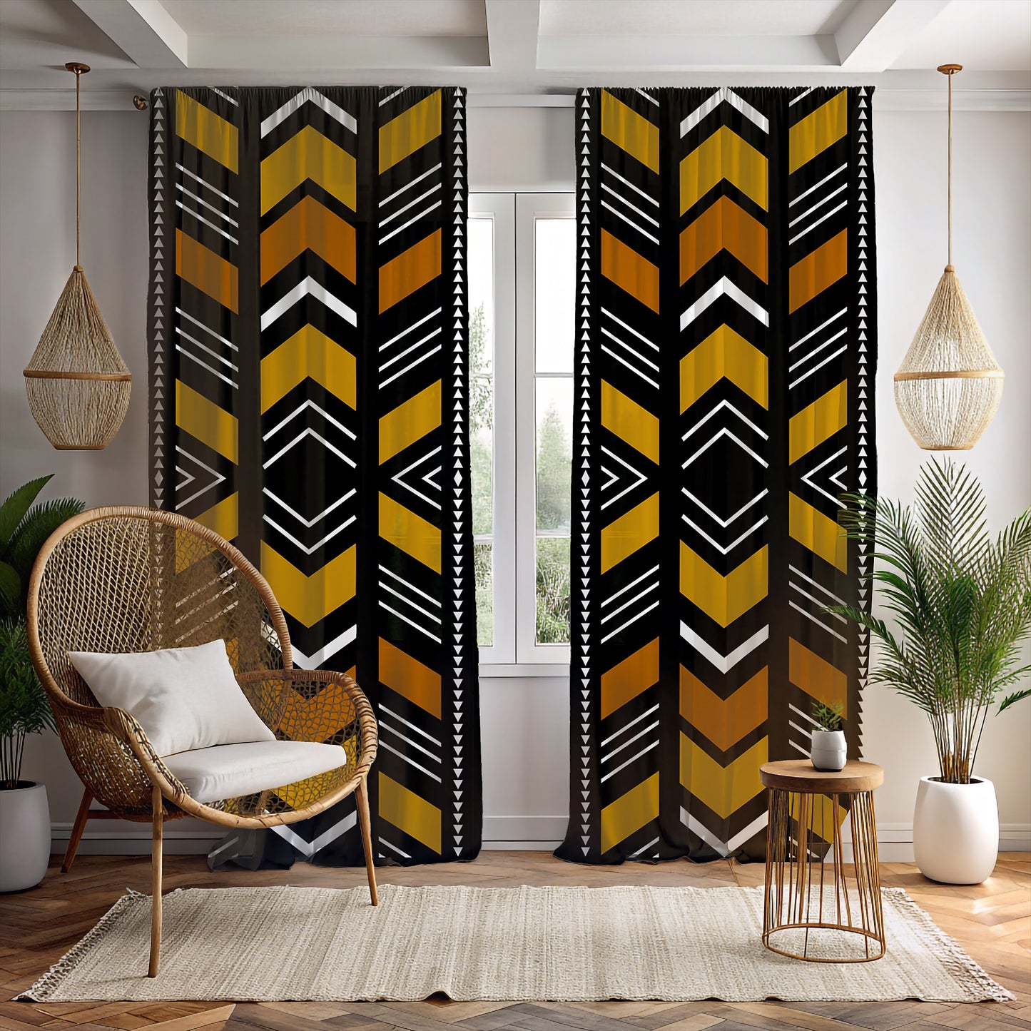 Bogolan Mudcloth Blackout Curtains