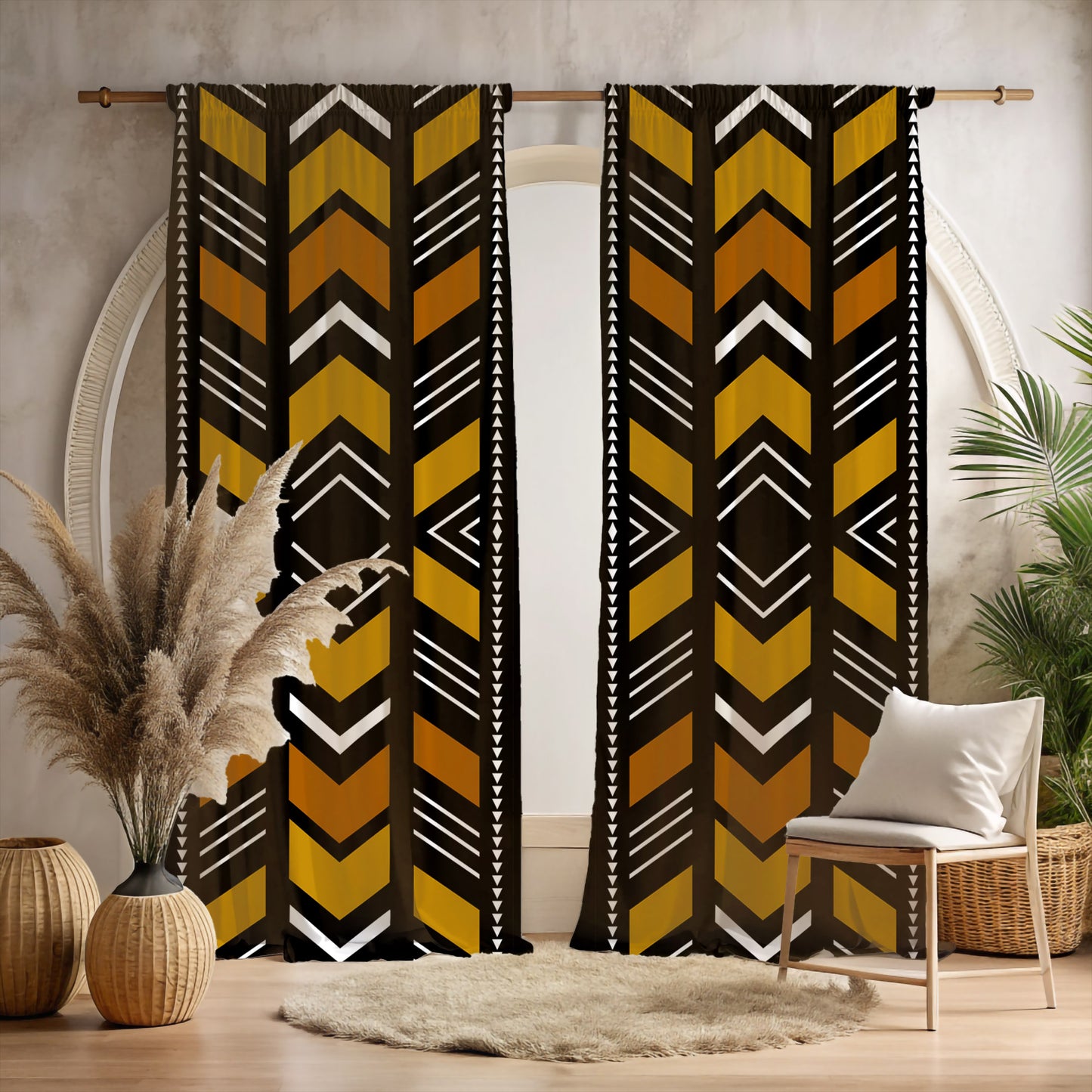 Bogolan Mudcloth Blackout Curtains