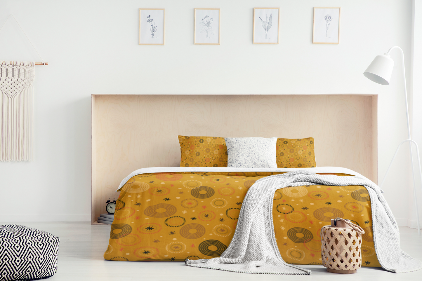 Circles and Stars Duvet Cover-Sanktuari Decor