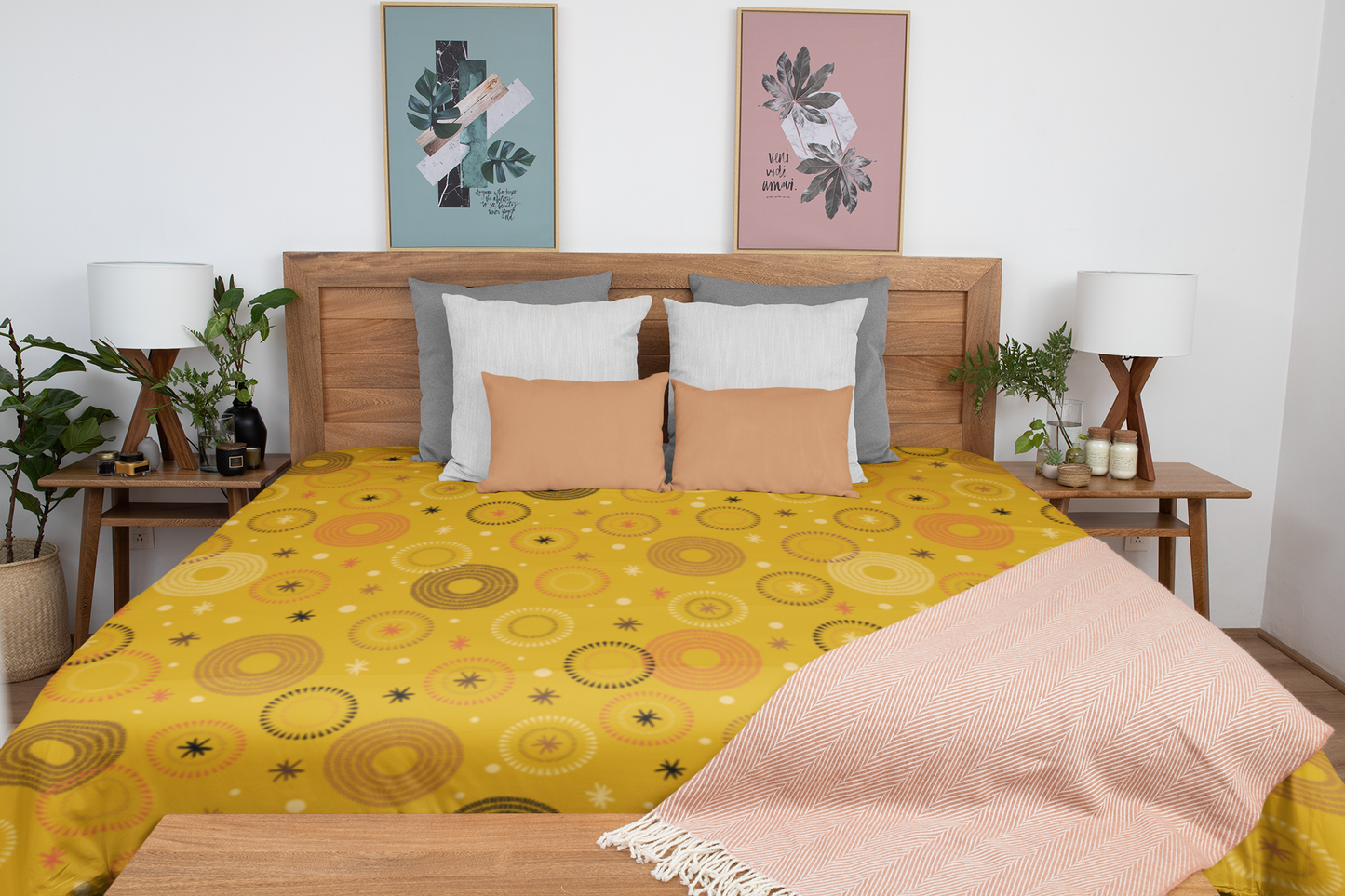 Circles and Stars Duvet Cover-Sanktuari Decor
