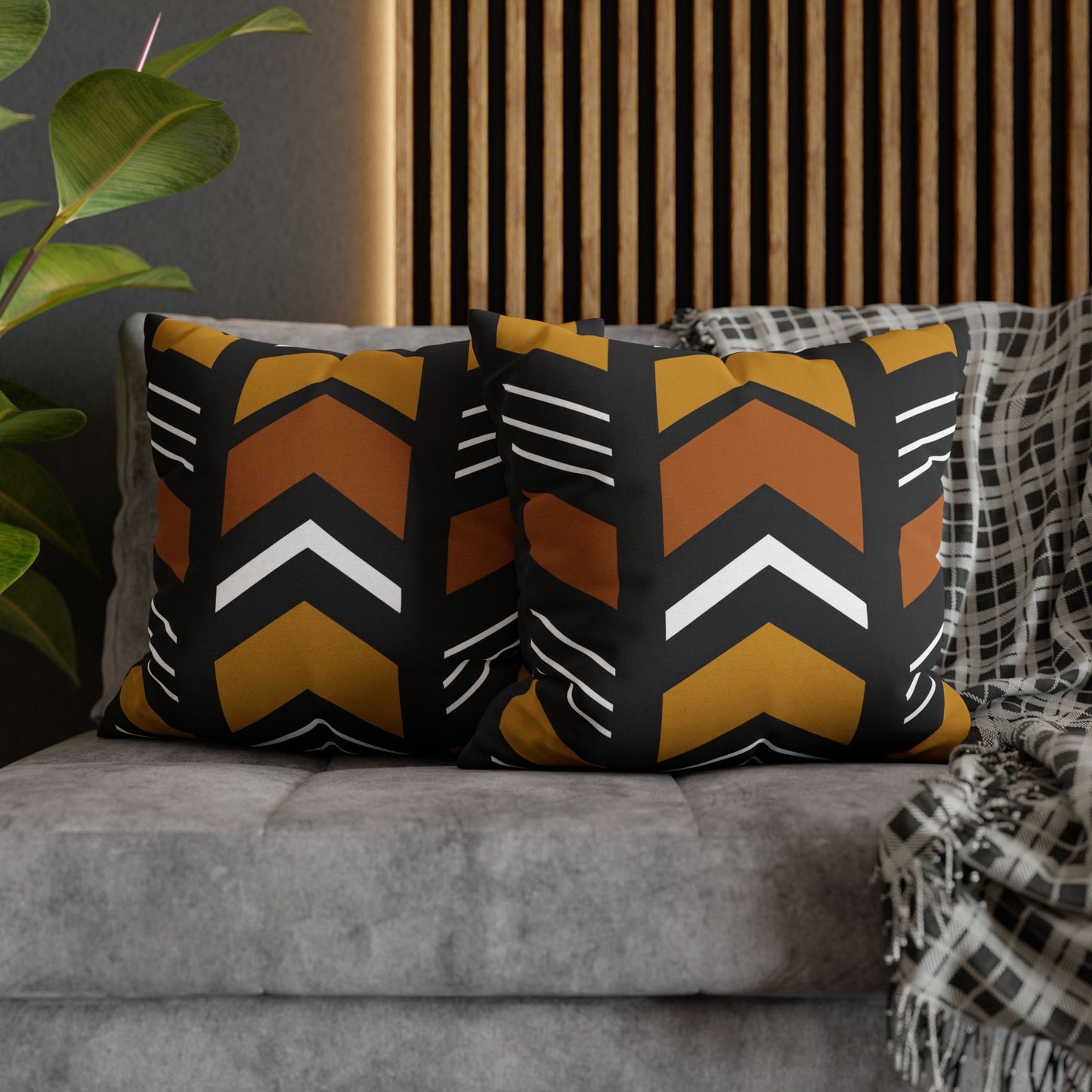 African Geometric Throw Pillow