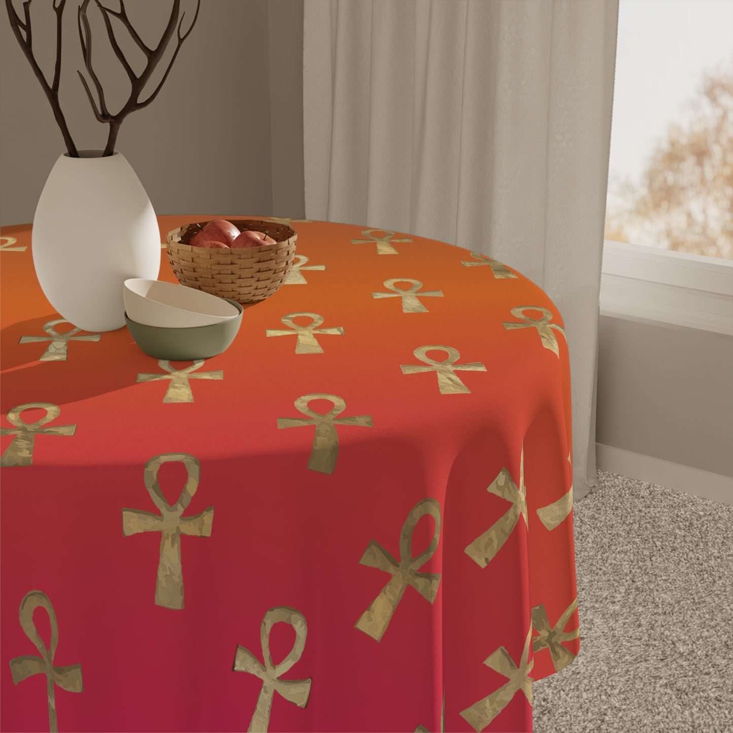 Egyptian Cross Tablecloth-Sanktuari Decor