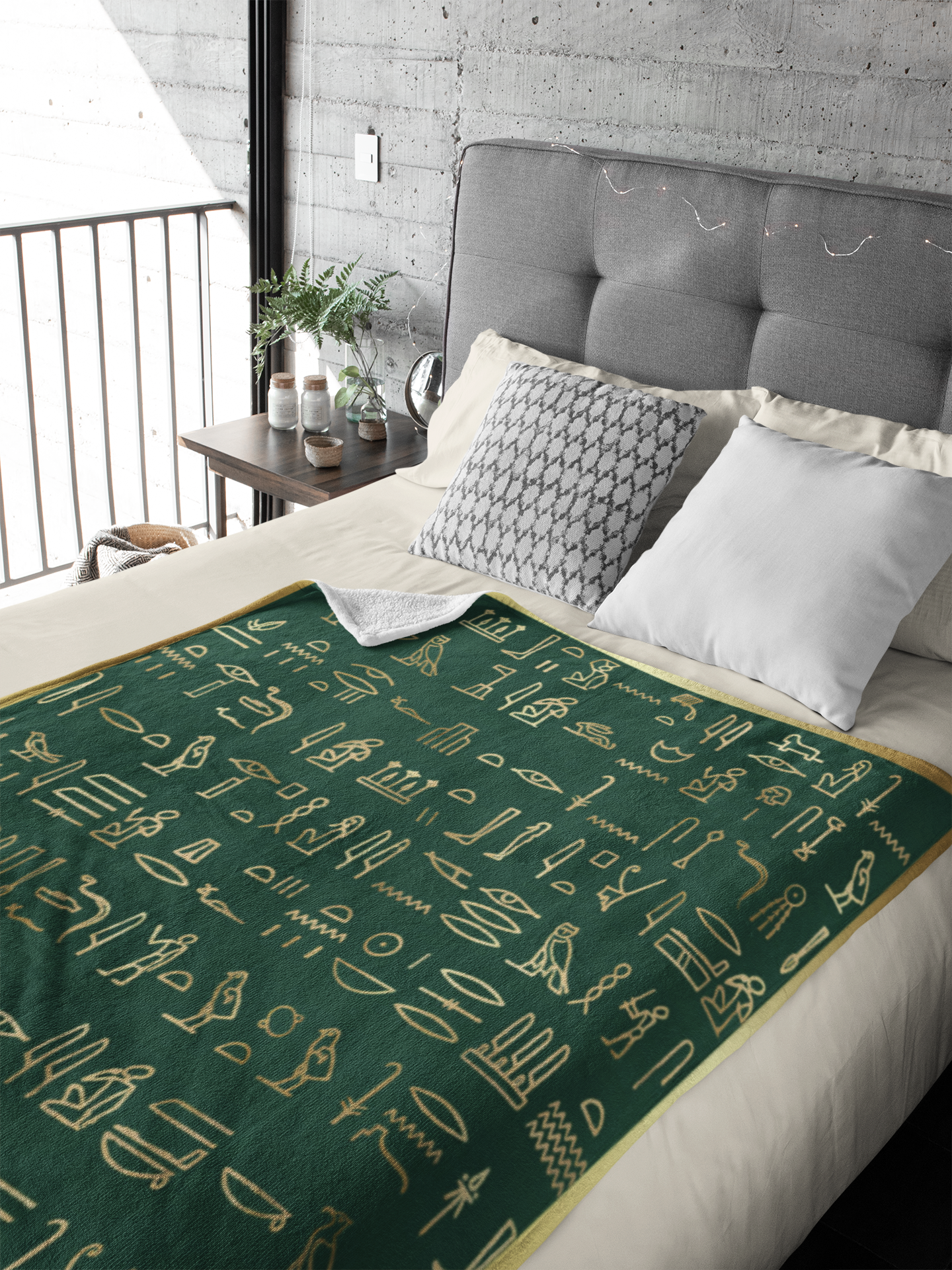 Egyptian Hieroglyphics Blanket-Sanktuari Decor
