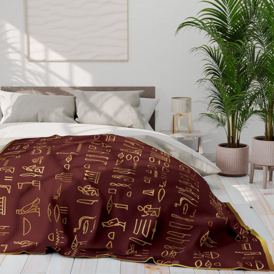 Egyptian Hieroglyphics Blanket-Sanktuari Decor
