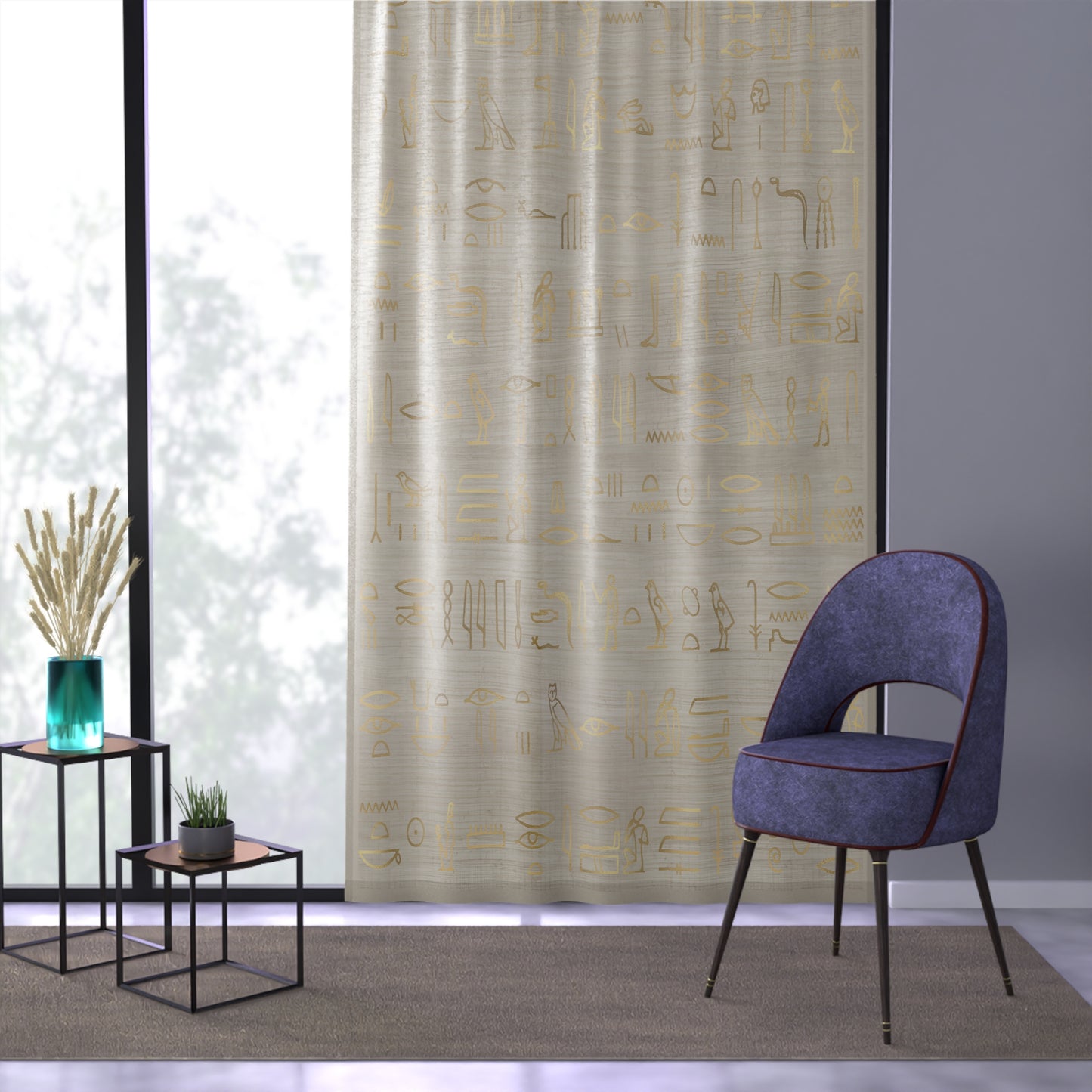 Egyptian Hieroglyphics Curtains-Sanktuari Decor