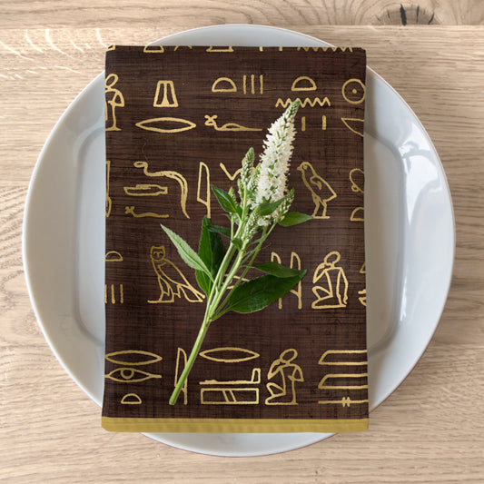 Egyptian Hieroglyphics Napkins Set-Sanktuari Decor