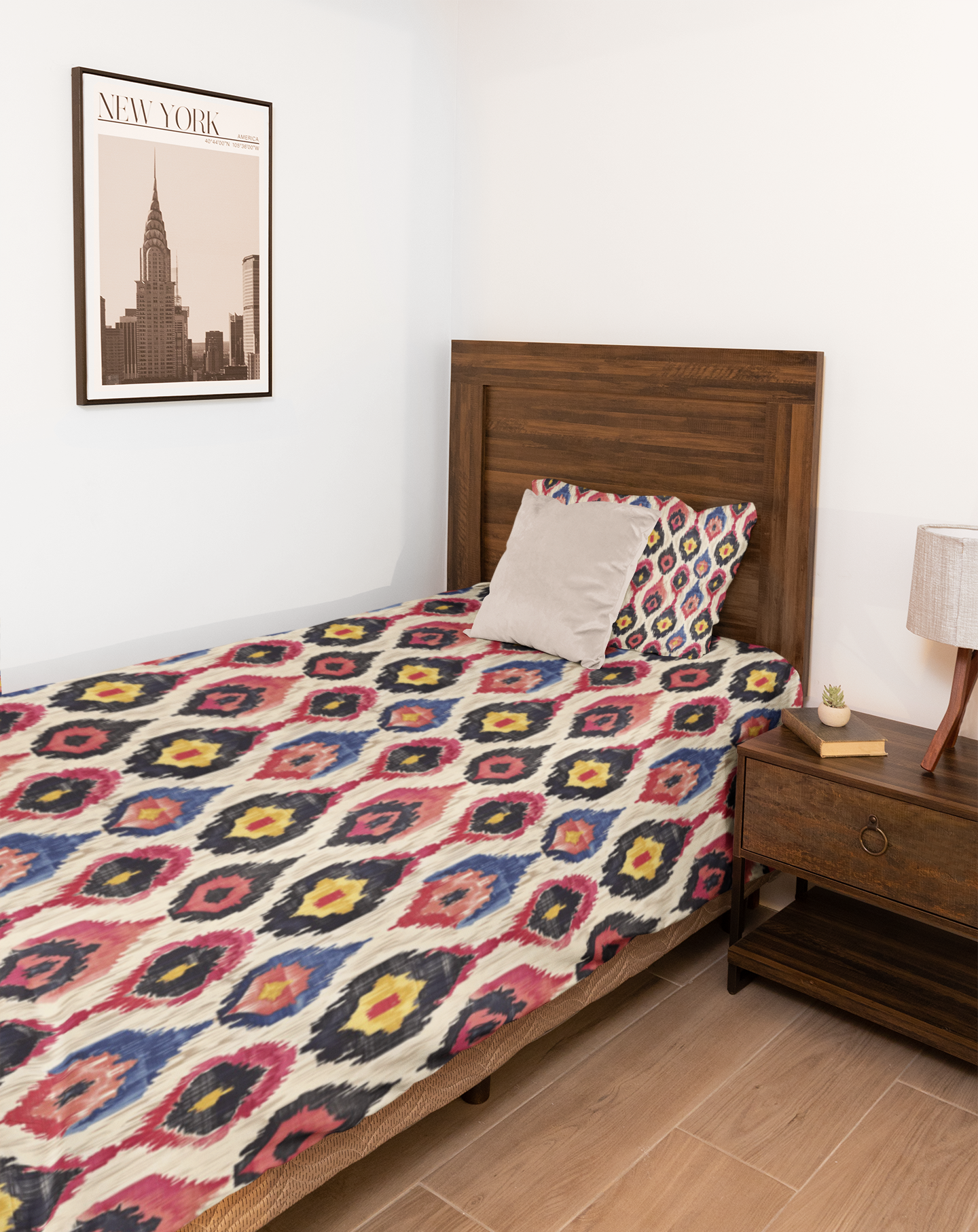 Ethnic Abstract Ikat Pattern Duvet Cover-Sanktuari Decor