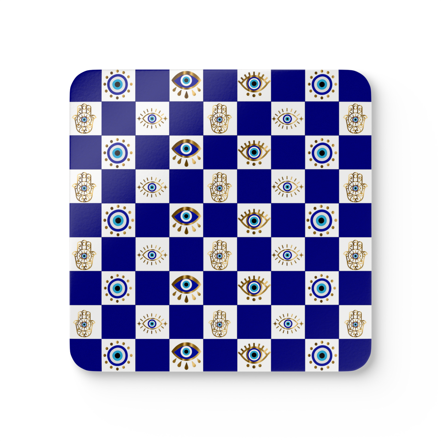 Boho mudcloth coaster set with neutral tribal print for modern kitchens.