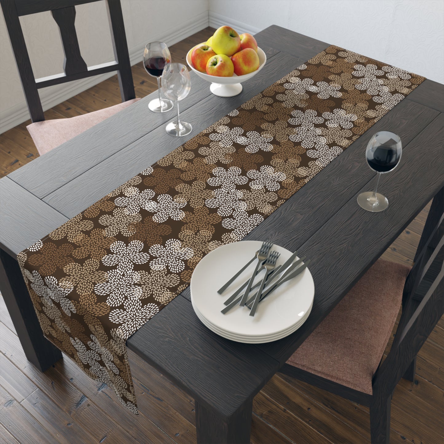 Floral Dots Mudcloth Table Runner-Sanktuari Decor