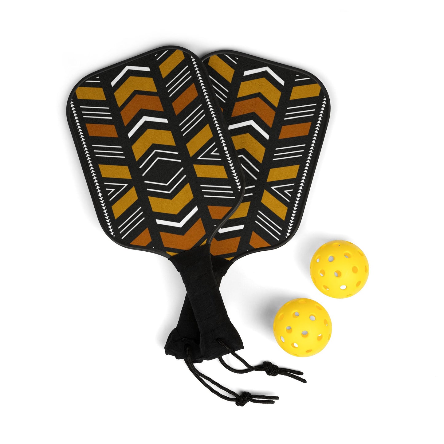 Mudcloth Print Pickleball Paddle Set