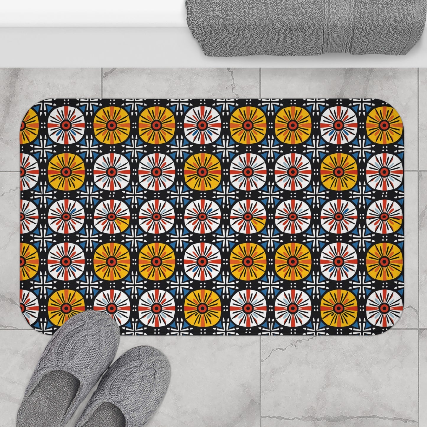 Geometric Ankara Bath Mat-Sanktuari Decor