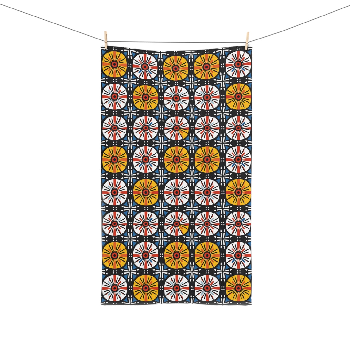 Geometric Ankara Hand Towel-Sanktuari Decor