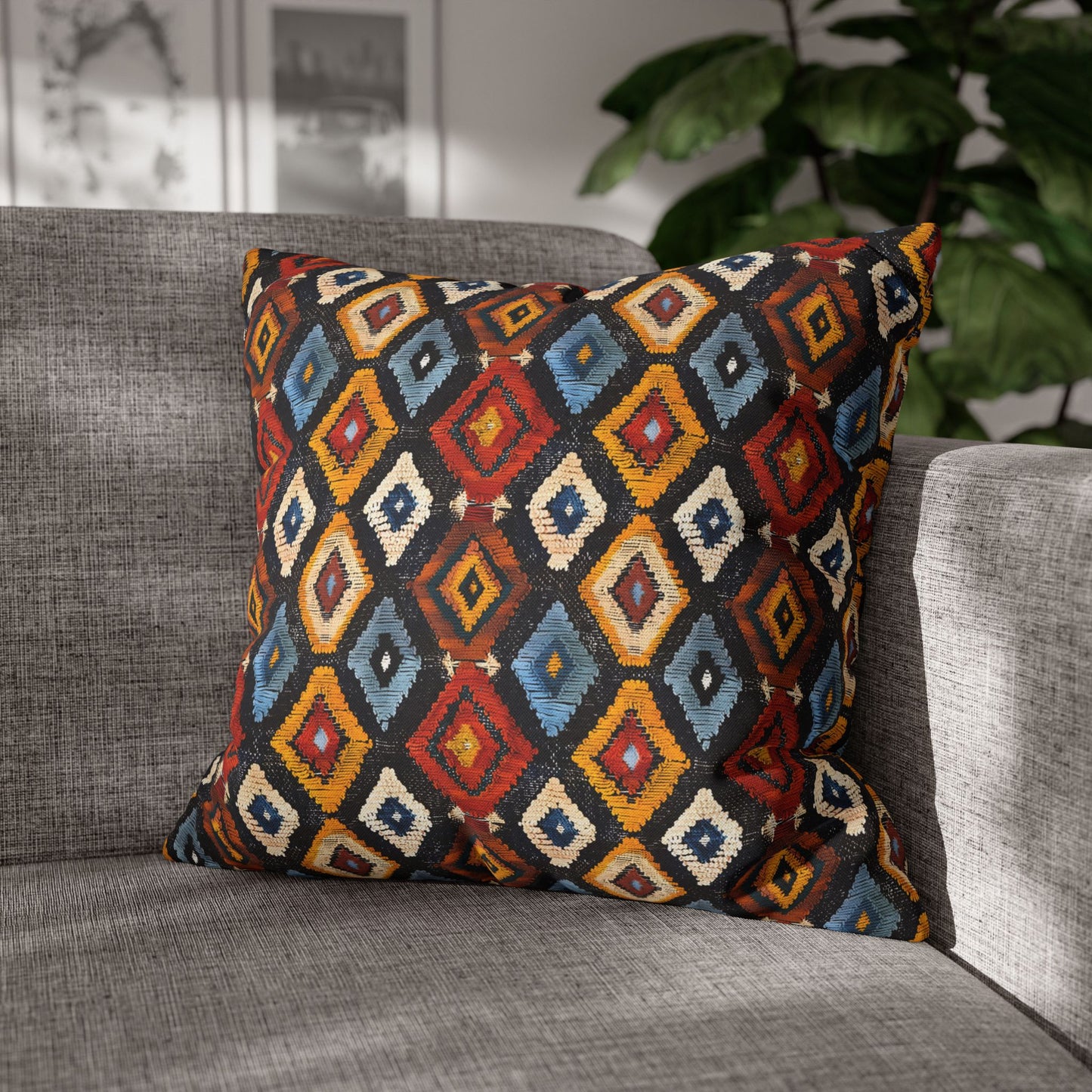 Geometric Berber Pattern Pillow Cover-Sanktuari Decor