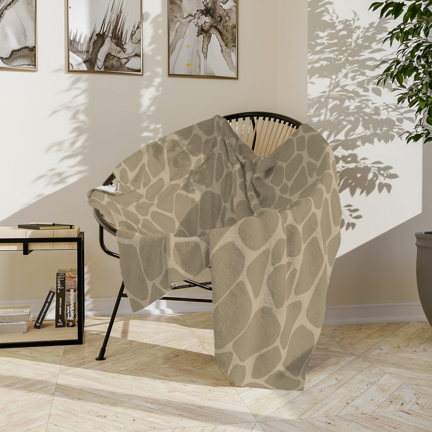 Giraffe Print Throw Blanket-Sanktuari Decor