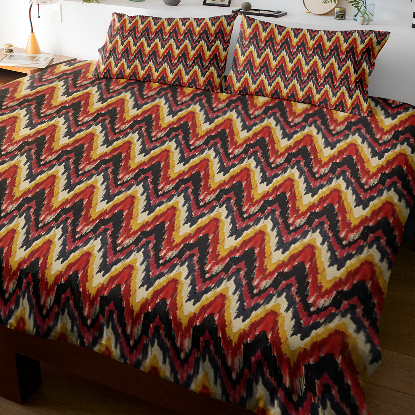 Ikat Zig Zag Pillow Case-Sanktuari Decor